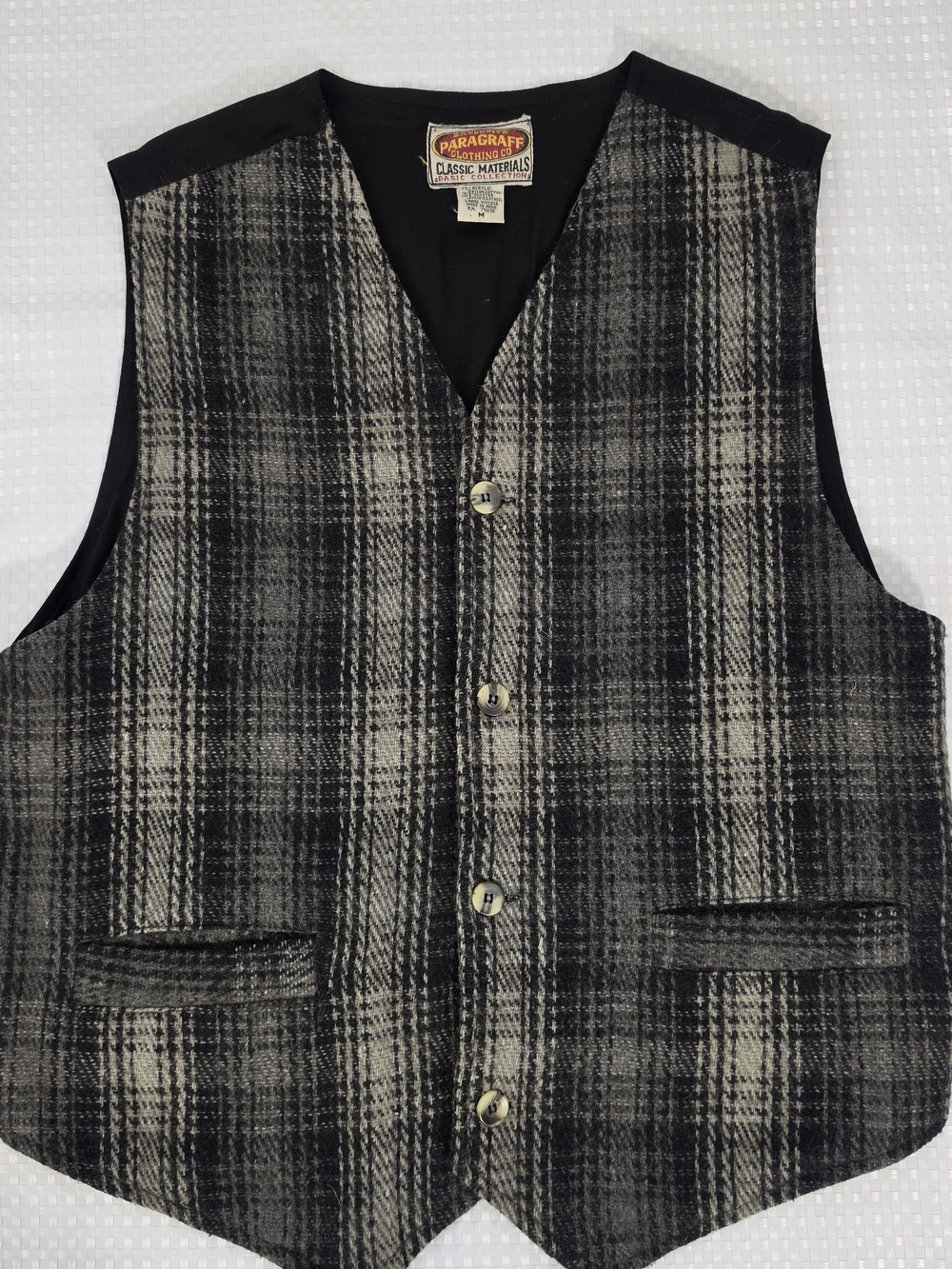 Vintage 90s Paragraff Plaid Vest - M - Dark Academic / Grunge Aesthetic
